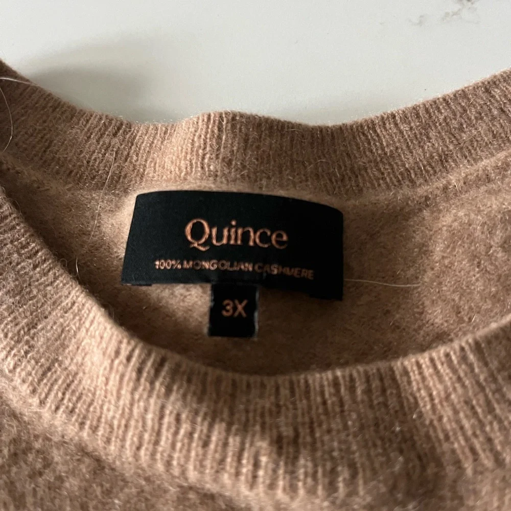 Quince Mongolian Cashmere Sweater Camel Women’s Crewneck 3X - Picture 4 of 7